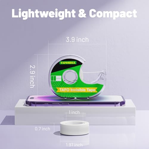 Invisible Tape with Dispenser, 0.7" x 1000", 16 Pack, for Craft & Office - size: Invisible Tape, 16 Pack