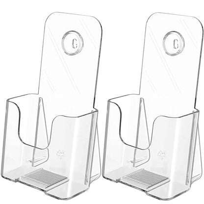 MaxGear Acrylic Brochure Holder, 4 Inch Trifold Display, 2 Pack - size: 4"x9"-Rounded Corner Version