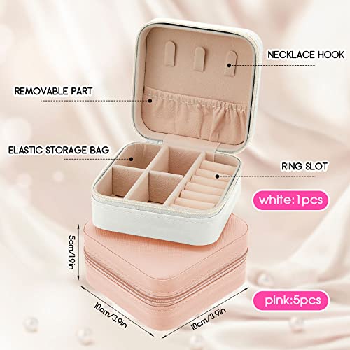 Taiyin 6/12/50 Pcs Travel Jewelry Case Bulk - color: White, Pink