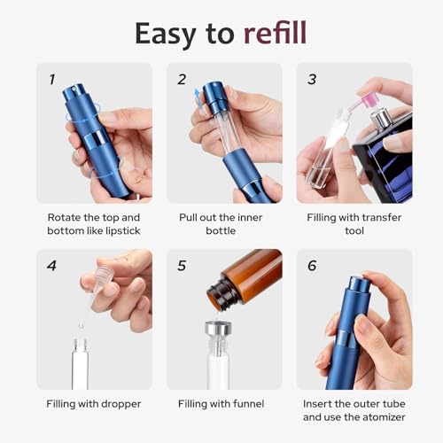 LISAPACK 8ml Travel Perfume Bottle Refillable, 3 PCS Cologne Atomizer Spray - color: 3 Colors2