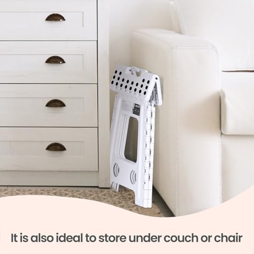 Delxo 16 Inch Folding Step Stool,Foldable Step Stool for Adults White - color: White, size: 16 Inch