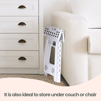 Delxo 16 Inch Folding Step Stool,Foldable Step Stool for Adults White - color: White, size: 16 Inch