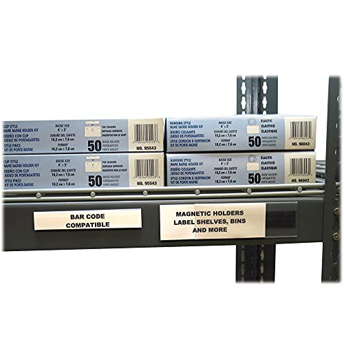 C-Line HOL-DEX Magnetic Shelf/Bin Label Holders, 0.5" x 6", 10/Box (87207) - size: 1/2 x 6 Inches