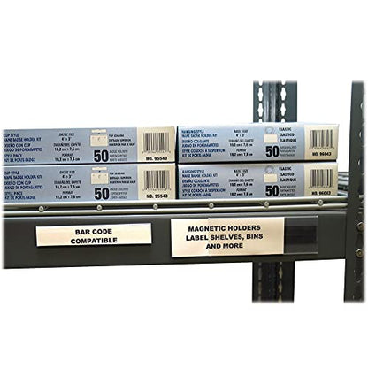 C-Line Magnetic Shelf and Bin Label Holders, Clear, 10/Box (87227) - size: 1x6 Inches