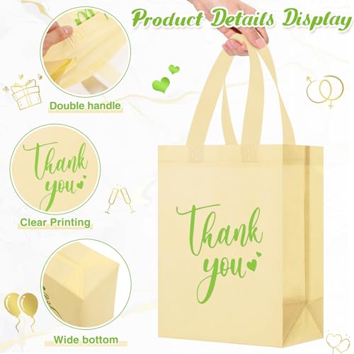 Sweetude 30 Thank You Non Woven Gift Bag, 10 x 8 x 4 Inch, Beige - color: Beige, size: 10 X 8 X 4 Inch