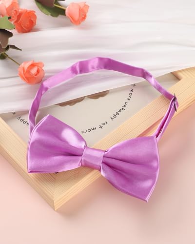 AWAYTR Bow Ties for Men - Pre-Tied Adjustable Tuxedo Style for Wedding - color: Light Purple