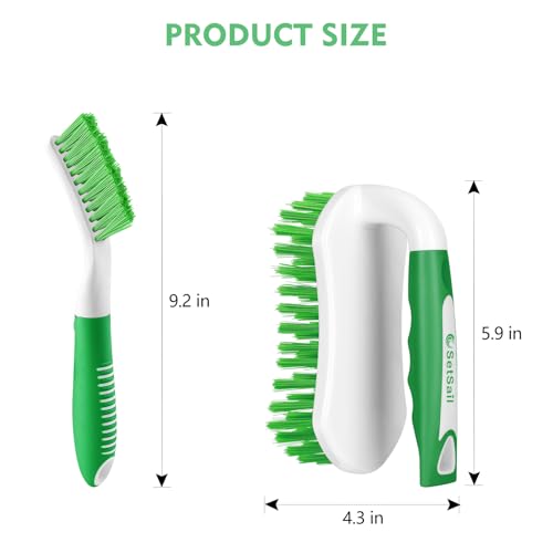 SetSail Scrub Brush, Stiff Bristle Cleaning Scrubber, 4 Pack(Green) - color: Green, size: 4-pack