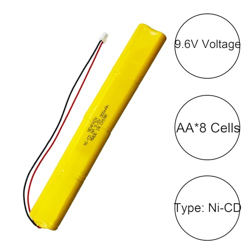 BBAT0043A Ni-Cd 9.6V 900mAh Emergency Light Lighting Fixture Battery Compatible with ELBB003 ELB-B003 ELB-B004 ELBB004 OSI OSA228 DANTONA CUSTOM-306-U BBAT0044A BAA-96 (4 Pack) - size: 4 Pack