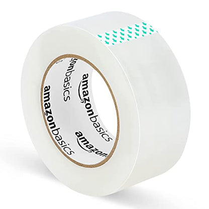 Amazon Basics Strong Adhesive Packing Tape for Moving Boxes, Shipping and Sealing, Clear, 1.88" x 109 Yards, 36-Pack, Total 654 Yards - size: 36 Pack