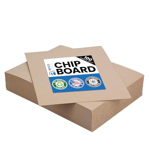 Bryco Goods Chipboard Sheets 8.5" x 11" - 100 Sheets, 22-Point, Made in USA