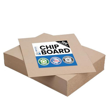 Bryco Goods Chipboard Sheets 8.5" x 11" - 100 Sheets, 22-Point, Made in USA