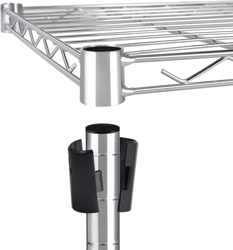 YSSOA 5-Tier Heavy Duty Storage Shelves, 1750 Lbs Loading Capacity, 35.43" W x 17.72" D x 70.87" H Adjustable Shelving Unit with Wheels, Chrome - size: 5-Shelf Wider, style: 1 Pack