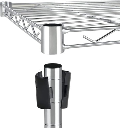 YSSOA 5-Tier Heavy Duty Storage Shelves, 1750 Lbs Loading Capacity, 35.43" W x 17.72" D x 70.87" H Adjustable Shelving Unit with Wheels, Chrome - size: 5-Shelf Wider, style: 1 Pack
