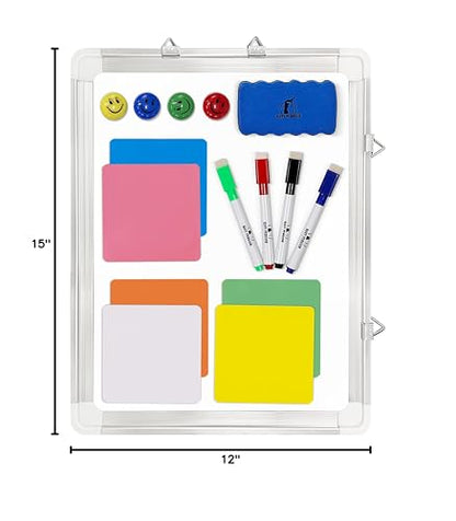 Whiteboard Set, 15x12 in White Board Dry Erase for Wall with Magnetic Notes - size: 15x12"