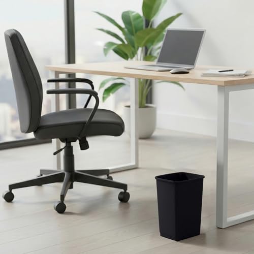 Superio 4.5 Gallon Plastic Trash Can, Waste Bin for Home, Kitchen, Office, Bedroom, Bathroom- 18 Qt (6, Black) - color: 6, Black, size: 4.5 Gallon