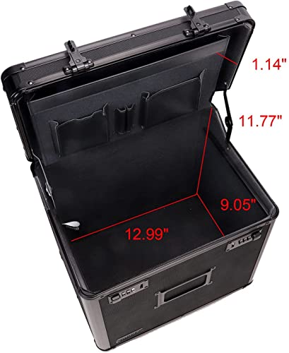 Vaultz Locking Mobile Business Case, Letter Size, 11 x 14.75 x 13.75 Inches, Tactical Black (VZ03969) - color: Tactical Black, size: Letter