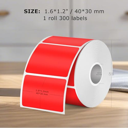 Direct Thermal Labels Red 1.57×1.18 Inch for M110 M120 M220 M221 - color: Red, size: 1.18 X 1.57 Inch