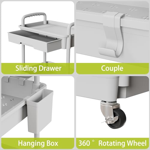 Sorgion 5 Tier Rolling Cart Organizer,Bathroom Cart Organizers with Wheels Laundry Room Organization Mobile Shelving Unit Utility Cart Storage Shelves Multi-Functional for Office, Home(Grey) - size: 5Tier-Grey