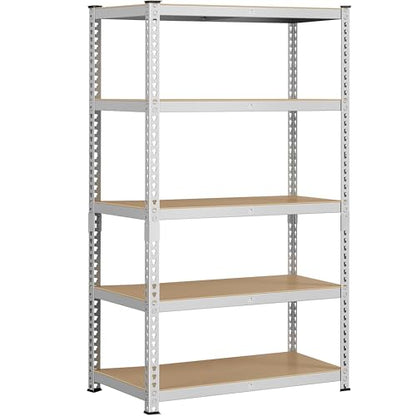 Topeakmart 5 Tier Metal Storage Shelving Unit, 35.5x17.5x72 Inch Silver - color: Silver, size: 35.5 x 17.5 x 72 Inch