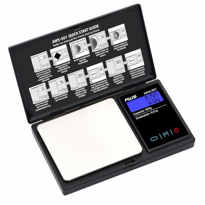 Series Digital Pocket Weight Scale 600g x 0.1g |Digital Gram Scale Small Scale Mini Food Scale Jewelry Scale Ounces/Grains Scale, Easy to Carry - AMERICAN WEIGH SCALES (Black, 500g x 0.01g) - color: Black, size: 500g x 0.01g