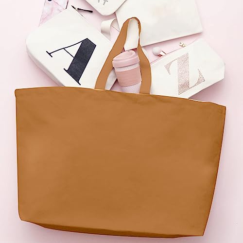 Large Canvas Tote Bag Reusable Extra Big Grocery Bags - color: Brown