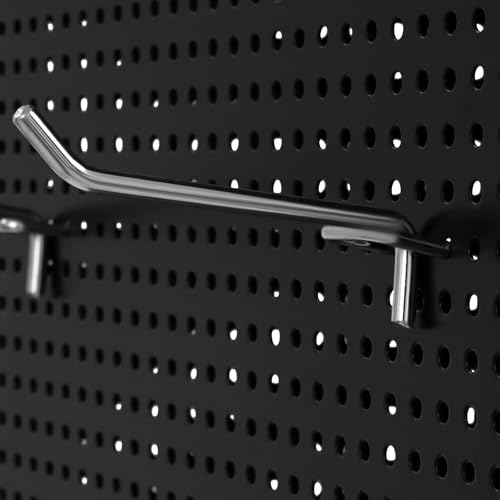 Triangular Metal Pegboard Panels Display with 20 Hooks, Black Pegboard Display Stand with Wheels, Jewelry Display Rack, Art Display Stand for Retail Shops, Boutiques