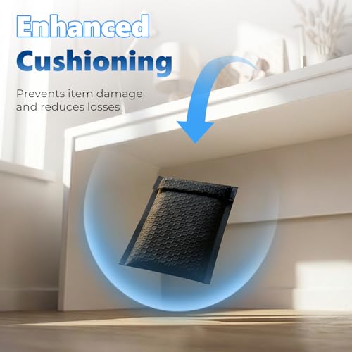 Metronic Bubble Mailers 4x8" 400Pack Padded Envelopes True 4x7" Usable Size - color: Black, size: 4x8" 400PC
