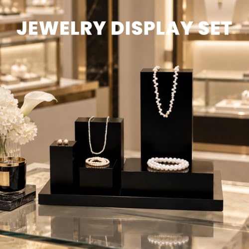 Oirlv Small Black Display Riser for Jewelry,Cute Trophy Base for Showcase - color: SM05303