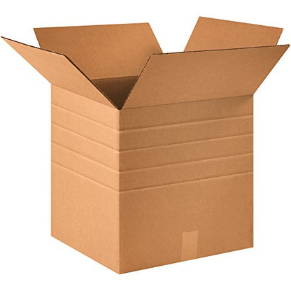 Tape Logic TLMD161616 Multi-Depth Corrugated Boxes, 16" x 16" x 16", Kraft (Pack of 10) - size: 16 x 16 x 16"