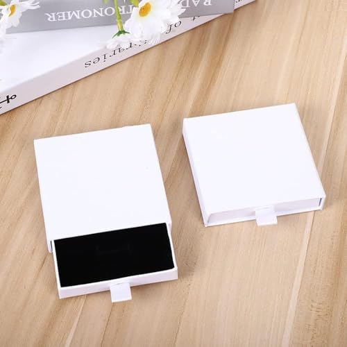 Black Square Kraft Jewelry Gift Box – Biodegradable Cardboard Storage Organizer for Necklace, Bracelet, Earrings – Wedding, Birthday, Christmas Gift Packaging