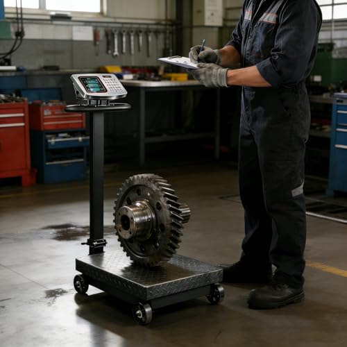 660lb Industrial Platform Scale Foldable with Wheels, LB/KG - color: Black-D