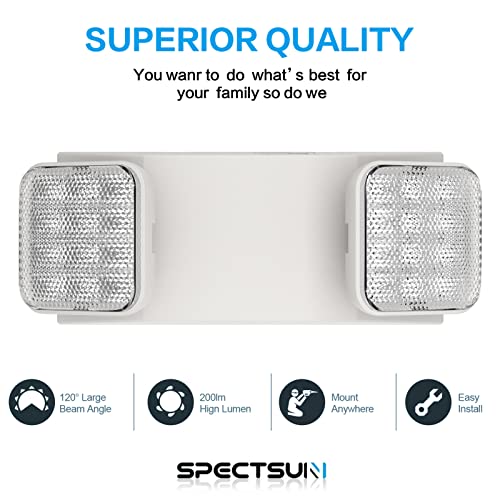 1 Pack Commercial Emergency Light with Battery Backup, Emergency Lights for Business-Hard Wired, UL 924 Certified,AC 120/277V,Two Head Adjustable LED Emergency Lighting. - size: 1 PACK