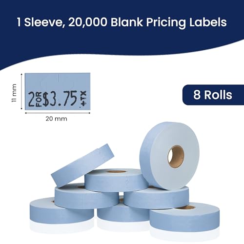 Pricing Labels for Monarch 1131 Blue - 20,000 Labels w/ 8 Rolls Value Pack, 1 Sleeve - Made in USA - color: Blue, size: 1 Sleeve