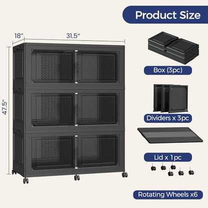 50 Gallon Storage Bin Lid (2-Pack) - Accessory/Replacement Part-X2, Bin Not Included, Black