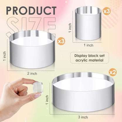 Remerry Acrylic Round Block Display, 8 Pcs, Mixed Sizes - size: Mixed Sizes