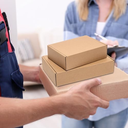 Wowxyz Shipping Boxes 12x9x4 Inches 20 Pack Corrugated Cardboard Brown Box - size: 12x9x4"