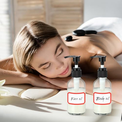Fumete 2 Pack Glass Spray Bottles 4oz,Clear, Black Top,Pump Bottle - color: Clear, Black Top, style: Pump Bottle