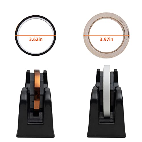 Desktop Tape Dispenser Adhesive Roll Holder (Fits 1" & 3" Core) with Weighted Nonskid Base (2P-Black) - color: 2p-black