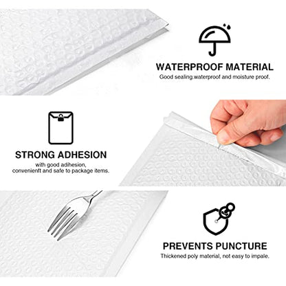 METRONIC Bubble Mailers 6x10" Padded Envelopes White 300 Pack Waterproof - color: White, size: 6x10" 300 pc