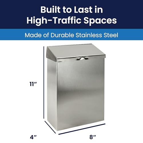HOSPECO Wall Mount Sanitary Napkin Receptacle, Stainless Steel