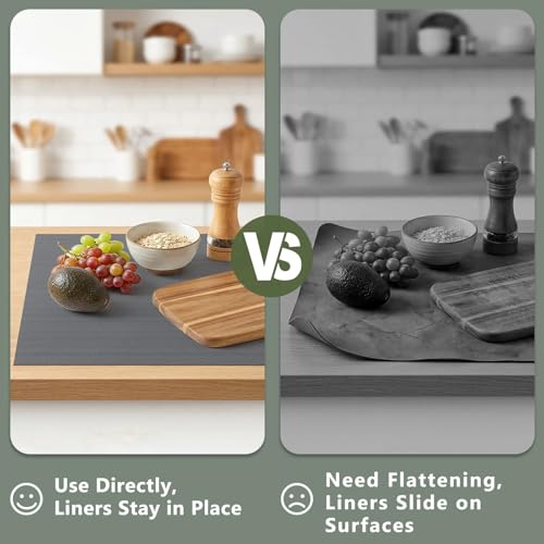 Anze Adhesive Shelf Liner for Kitchen Cabinet, 11.8 x 393.7 in, Gray - color: Sticky Gray, size: 11.8"W x 393.7"L