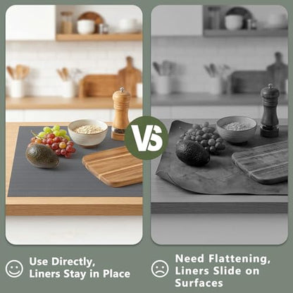 Anze Adhesive Shelf Liner for Kitchen Cabinet, 11.8 x 393.7 in, Gray - color: Sticky Gray, size: 11.8"W x 393.7"L