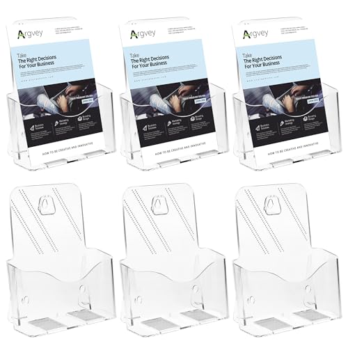Acrylic Brochure Holder 6 x 9, Bifold Pamphlet Holder Display Stand, 6 Pack - size: 6 Pack