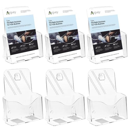 Acrylic Brochure Holder 6 x 9, Bifold Pamphlet Holder Display Stand, 6 Pack - size: 6 Pack
