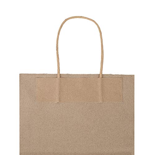 bagmad 100 Pack 8x4.75x10 Inch Medium Blue Gift Paper Bags with Handles Bulk, Kraft Bags, Craft Grocery Shopping Retail Party Favors Wedding Business Sacks (Blue, 100pcs) - color: Blue