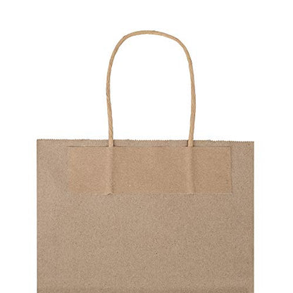 bagmad 100 Pack 8x4.75x10 Inch Medium Blue Gift Paper Bags with Handles Bulk, Kraft Bags, Craft Grocery Shopping Retail Party Favors Wedding Business Sacks (Blue, 100pcs) - color: Blue