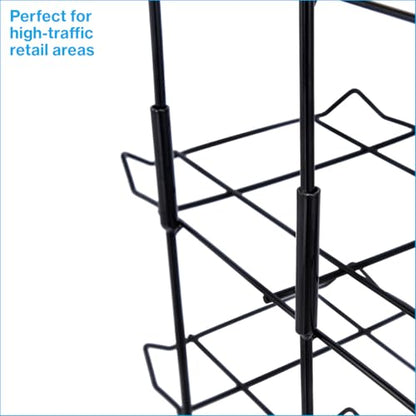 SSWBasics Black Floor Standing Ball Cap Rack and Hat Display Rack - color: black