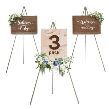 DJAR 3 Pcs 63" Adjustable Wooden Display Easel Stand for Sign - color: Green, size: 3pcs