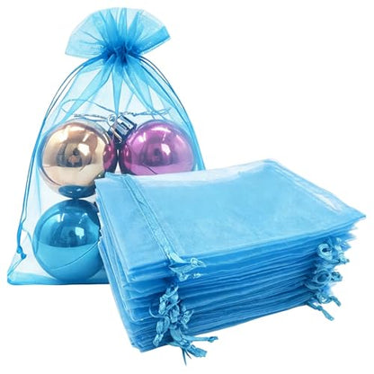 Rvscxam Sheer Organza Mesh Drawstring Gift Bags 4x6 Inch Baby Blue 100pcs - color: Baby Blue, size: 4x6 Inch (Pack of 100)