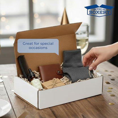 The Boxery Corrugated Mailers White Tuck Shipping Boxes (4x3x3) - size: 4x3x3